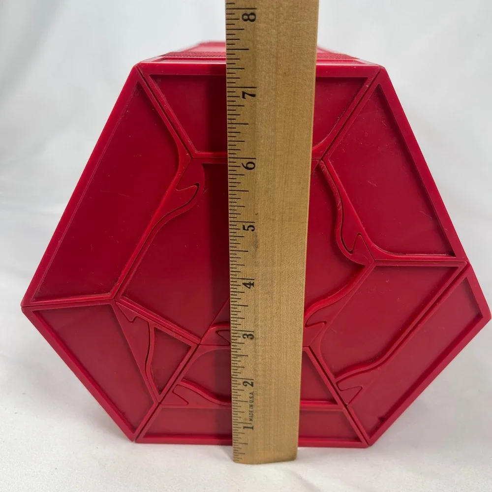 Vintage Rolykit S-11 Red Hexagonal Rolling Storage Organizer Dutch Design Box